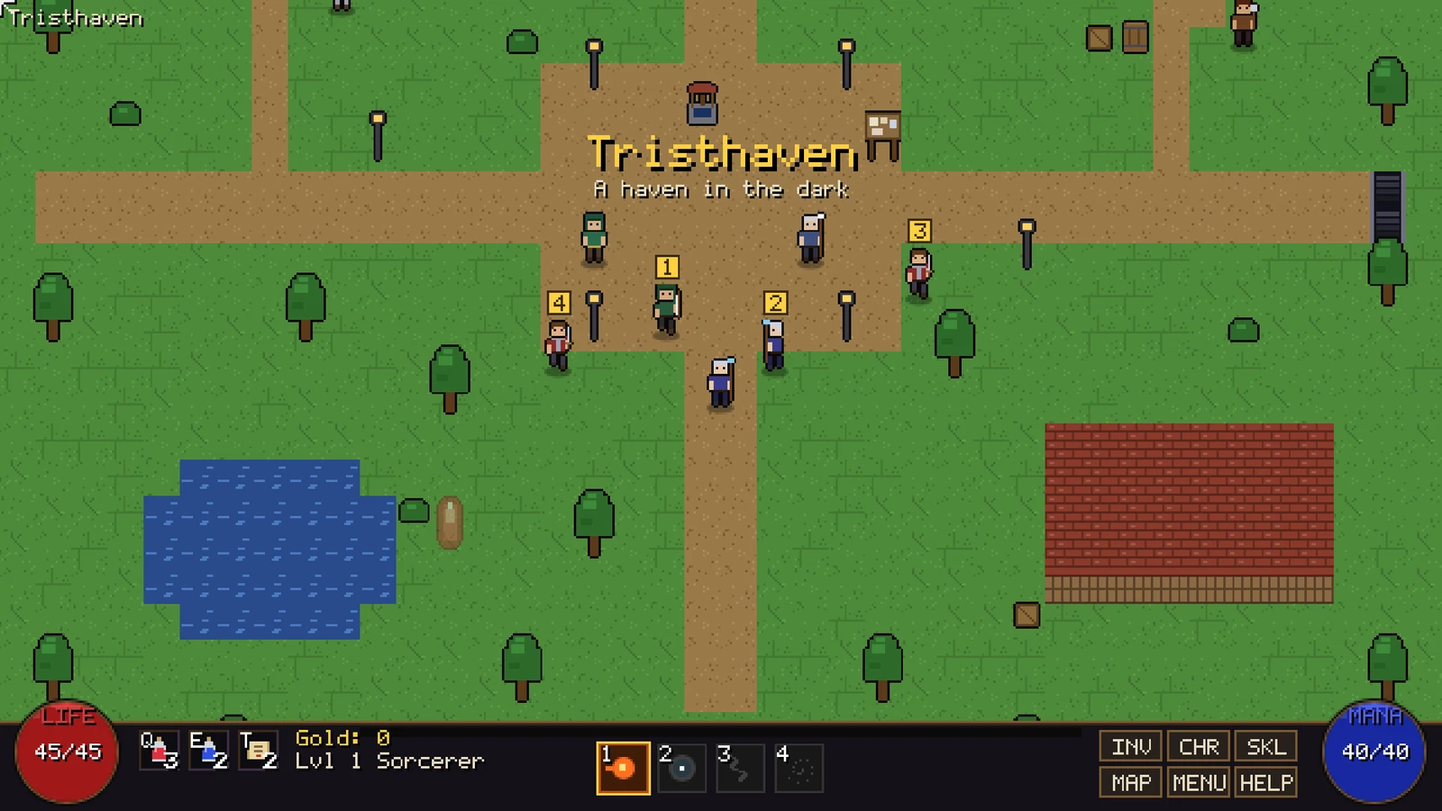 Tristhaven, Darkfall's town, with last week's ladder champions standing in the plaza